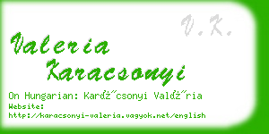 valeria karacsonyi business card